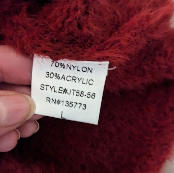 Olivaceous new top women's sweater large crop fuzzy nwt - Picture 13 of 14